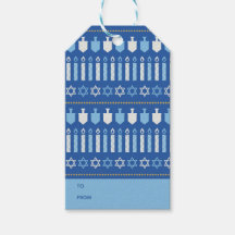 Dreidel Icons Hanukkah Holiday Blue Gold