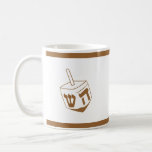 Dreidel Kaffeetasse<br><div class="desc">Diese elegante Tasse verfügt über einen Bronze Dreidel,  mit dem Sie die Farbe für Hanukkah oder jeden Anlass ändern können.</div>