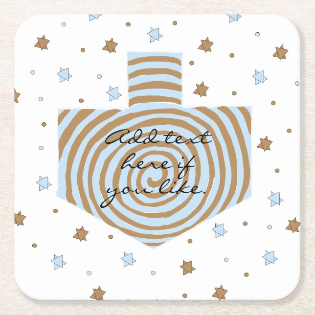 Dreidel-Wirbel von Blue and Browns Rechteckiger Pappuntersetzer (Vorderseite)