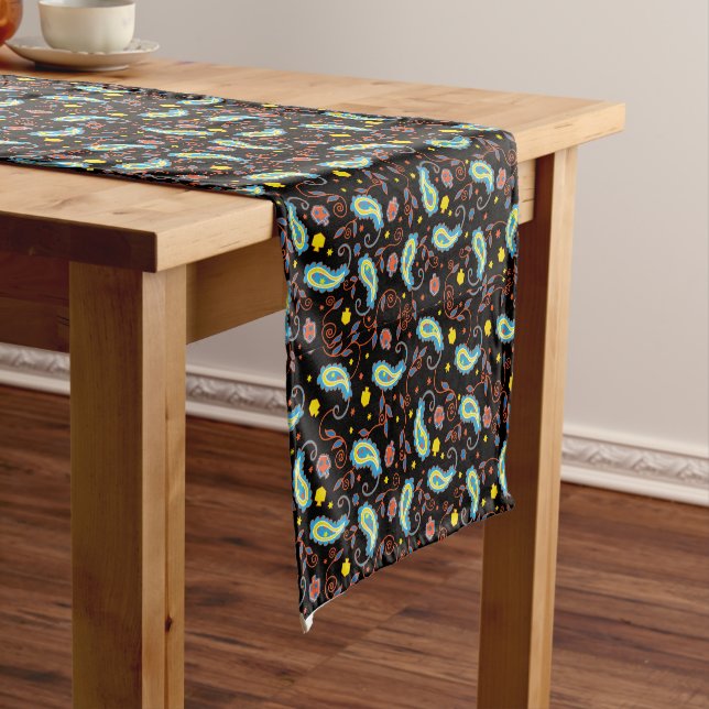 Dreidels Paisley Design 14 x 72 Kurzer Tischläufer (Beispiel)