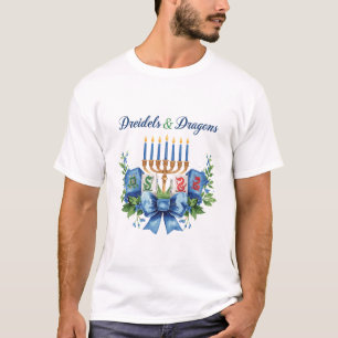 Dreidels und Drachen Chanukka Mahjong T-Shirt