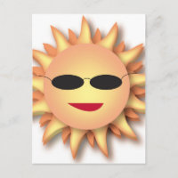 Dreidimensionale Cartoon-Sonne mit Schatten