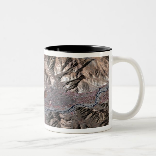 Dreidimensionale Sicht der Landschaft Zweifarbige Tasse (Rechts)