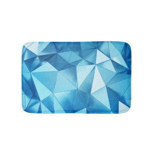dreidimensionaler geometrischer, metallblauer Hint Badematte