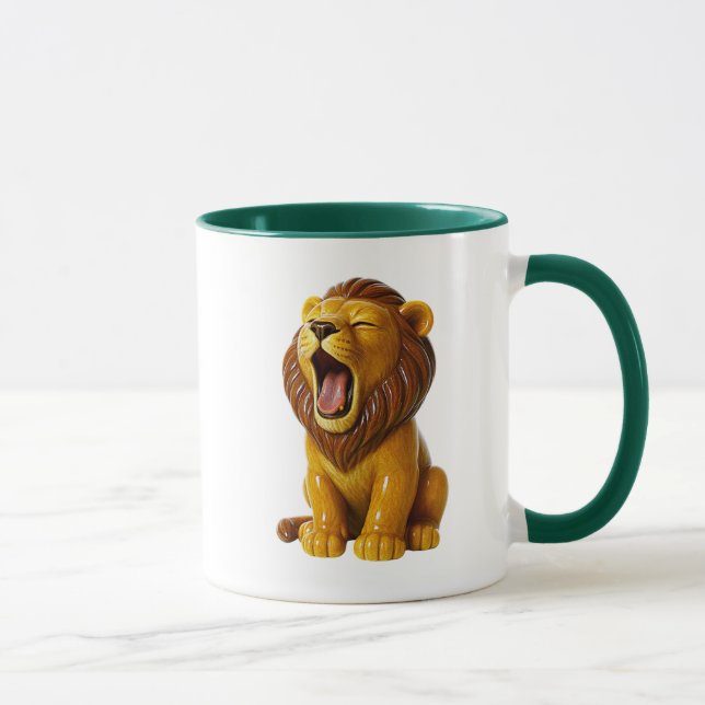 Dreidimensionaler Löwe. Tasse (Rechts)