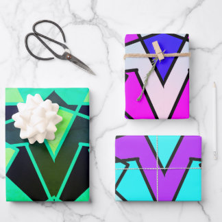 Dreieck-Abstrakt Geschenkpapier Set