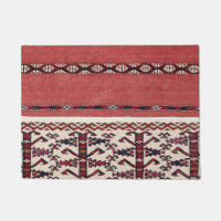 Dreieck Kilim III Roter Schwarz-weißer Streifen 