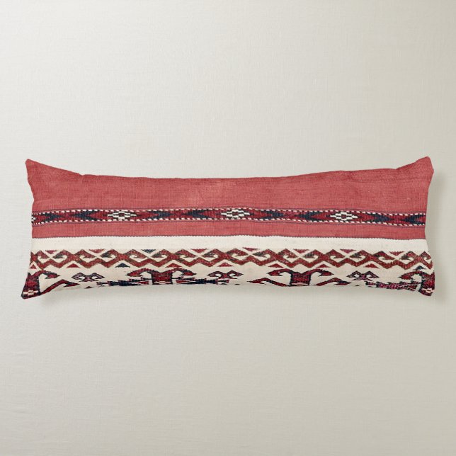Dreieck Kilim III Roter Schwarz-weißer Streifen  Seitenschläferkissen (Vorderseite)