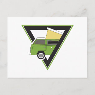 Dreieck klassischer grüner Camper Van Postkarte