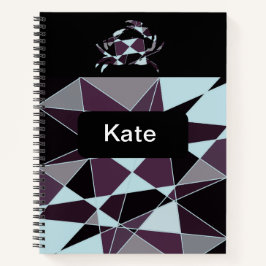 Dreieck schwarz grau weiß kastanienbraun Abstrakt Notizbuch
