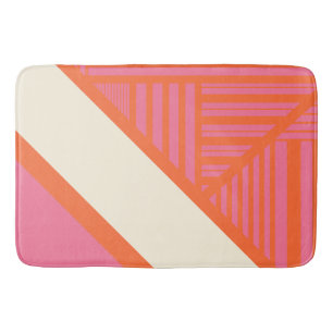Dreieck Streifen in Rosa, Orange und Creme Badematte