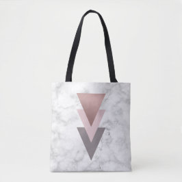 Dreieck-Weißmarmor des eleganten Rosengoldrosas Tasche
