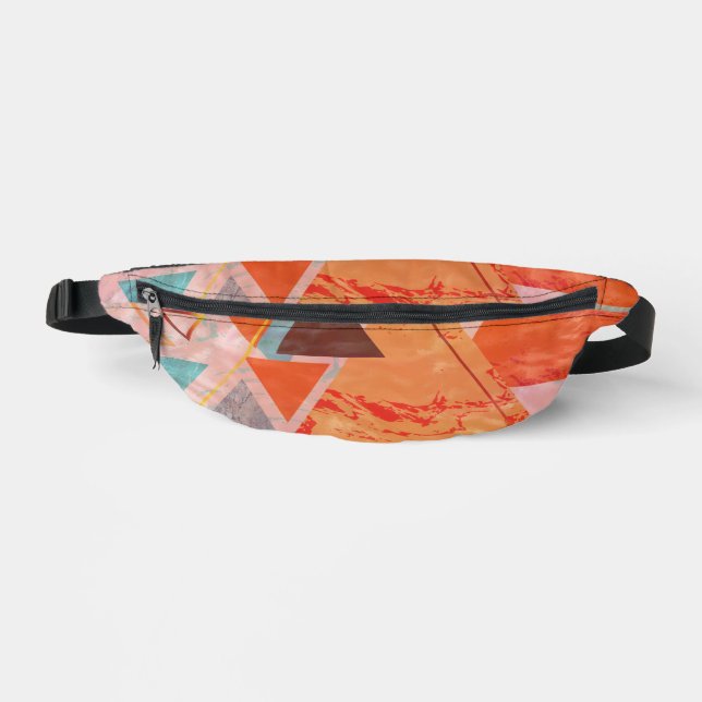 Dreiecke abstraktes geometrisches Farbblockmuster Bauchtasche (Vorderseite)