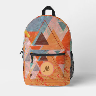 Dreiecke abstraktes geometrisches Farbblockmuster Bedruckter Rucksack