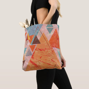 Dreiecke abstraktes geometrisches Farbblockmuster Tasche