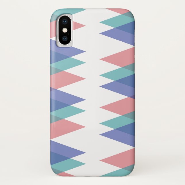 Dreiecke aus Blau und Korallen Case-Mate iPhone Hülle (Rückseite)