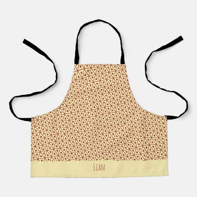 Dreiecke Beige Minimalmuster Schürze (Vorderseite)