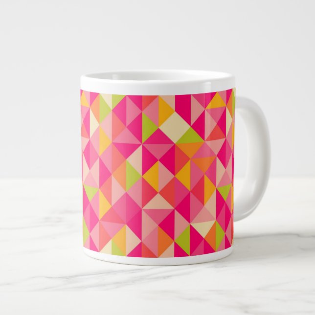 Dreiecke geometrische Muster Jumbo-Tasse (Vorderseite Rechts)