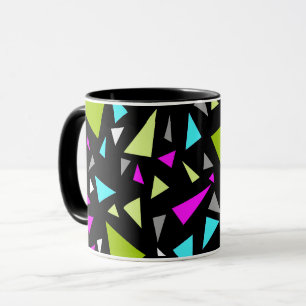 Dreiecke grüne karmesinrote Farben auf schwarzem H Tasse