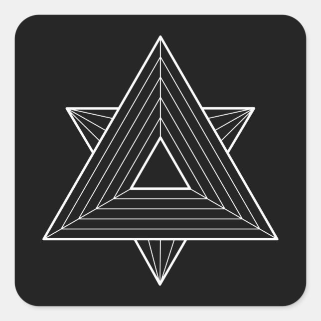 Dreiecke heilige Geometrie Quadratischer Aufkleber (Vorderseite)
