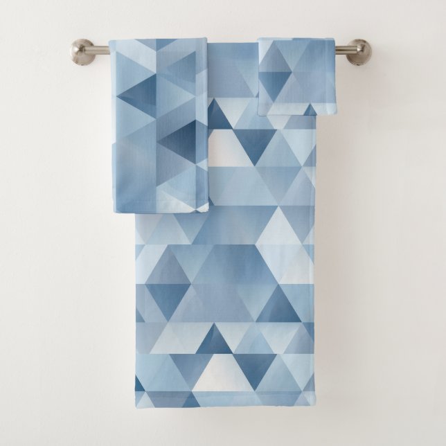 Dreiecke in blau und grau badhandtuch set (Insitu)