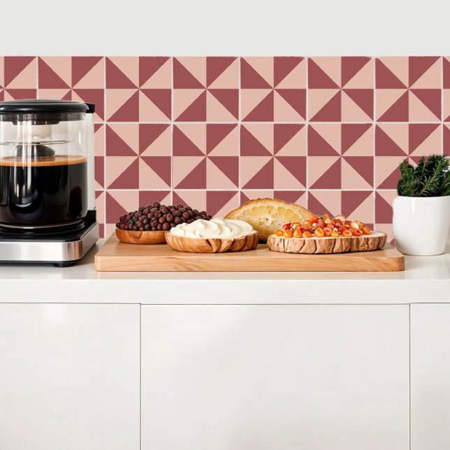 Dreiecke in Wien und rosa Quarzgeometrie Fliese (Von Creator hochgeladen)