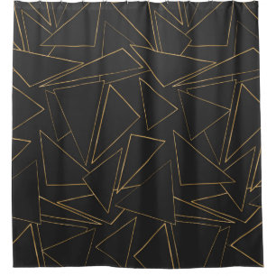 Dreiecke mit Minimalistischen geometrischen Goldr Duschvorhang