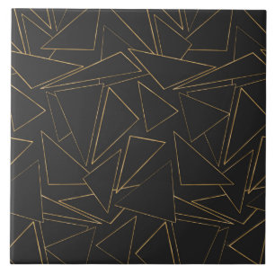 Dreiecke mit Minimalistischen geometrischen Goldr Fliese