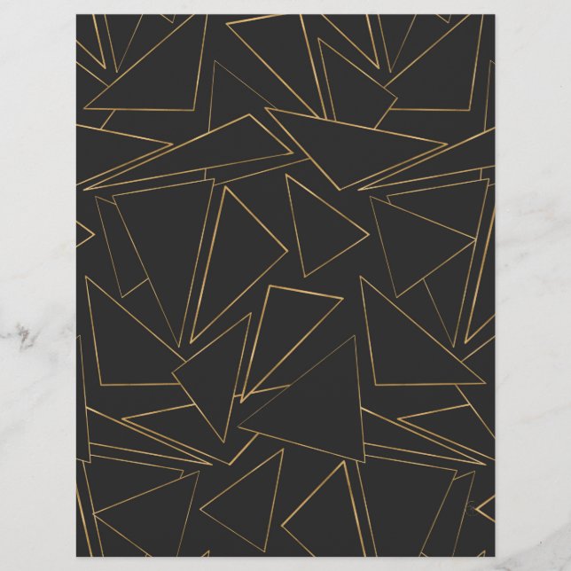 Dreiecke mit Minimalistischen geometrischen Goldrä Briefbogen (Vorderseite)