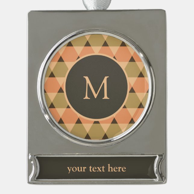 Dreiecke Muster Banner-Ornament Silber (Vorderseite)