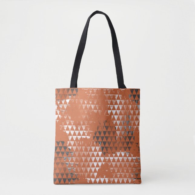 Dreiecke Nahtlos: orangefarbener Hintergrund Tasche (Vorderseite)