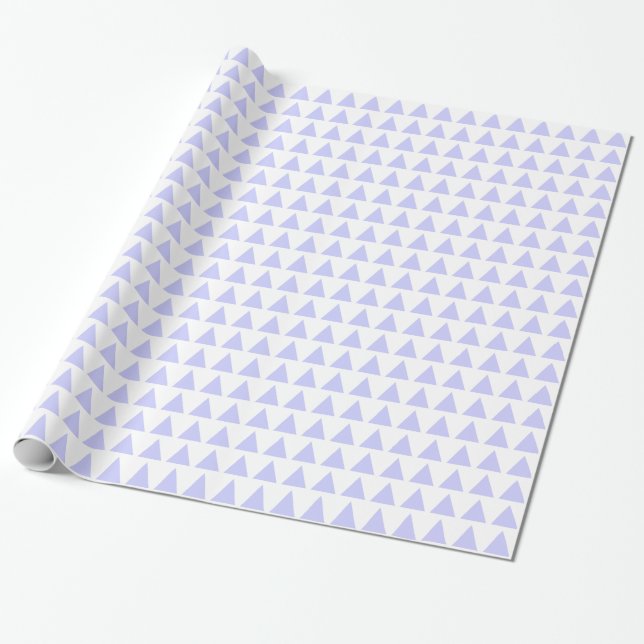 Dreiecke - Pulverblau auf Weiß Geschenkpapier (Ungerollt)