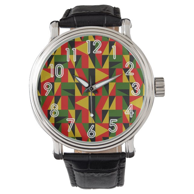 Dreiecke schwarze Geschichte Armbanduhr (Vorderseite)