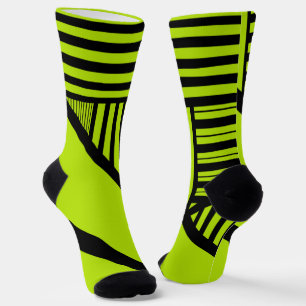 Dreiecke Streifen - Limettengrün Socken