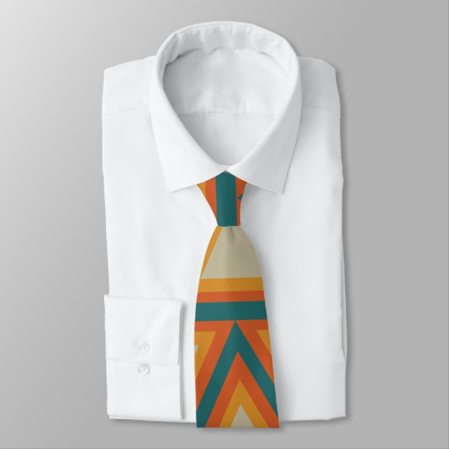Dreiecke Tribal Geometric Muster Krawatte (Gebunden)
