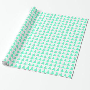 Dreiecke - Türkis auf Weiß Geschenkpapier