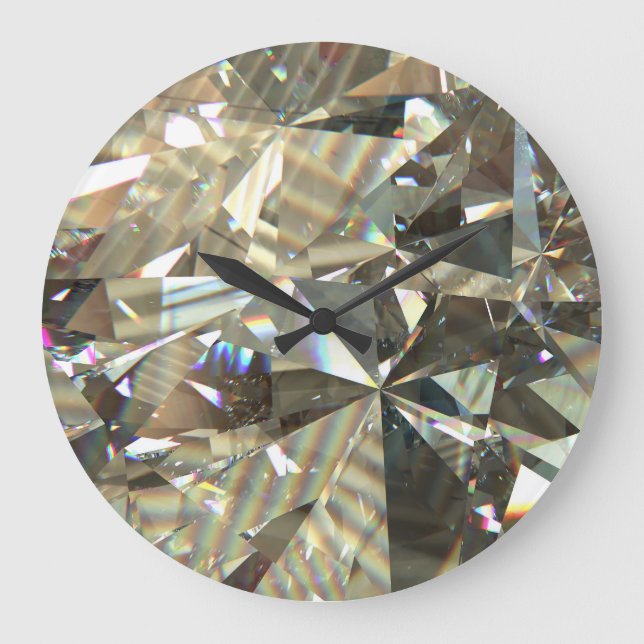 Dreieckige Diamantformen: Schichtstruktur. Große Wanduhr (Vorderseite)