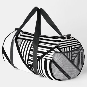 dreieckige Streifen in Schwarz-Weiß Duffle Bag