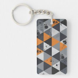 Dreieckiges Design in Orange, Schwarz und Grau Schlüsselanhänger