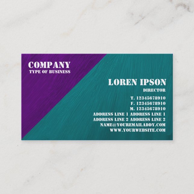 Dreiecksecke mit Ölfarbe - Lila und grün Visitenkarte (Vorderseite)