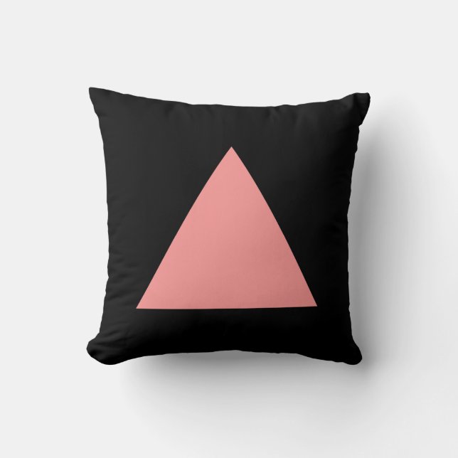 Dreiecksfarben - Weich rosa und schwarz Kissen (Vorderseite)