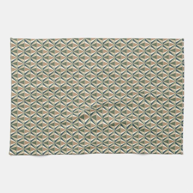 Dreiecksformen in neutralen Tönen Geschirrtuch (Horizontal)