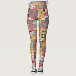 Dreiecksgeometrie: farbiger Abstrakter Hintergrund Leggings