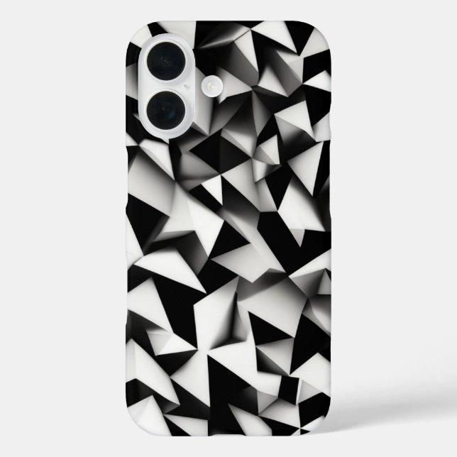 Dreieckslinien-Kunst iPhone 16 Hülle (Rückseite)