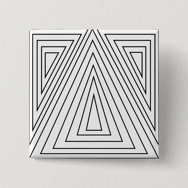 Dreiecksmuster Schwarz-Weiß Button (Vorderseite)
