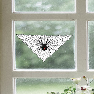 Dreieckspinne Web Schwarzes Widow Rotes Hourglas Fensteraufkleber