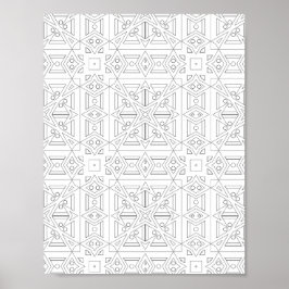 Dreiecksraster-Farbseite Abstrakte Mustergestaltun Poster