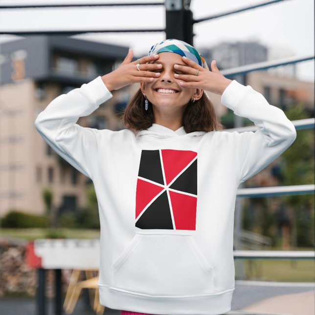 Dreiecksslices Hoodie (red black triangle slices like pizza slice)