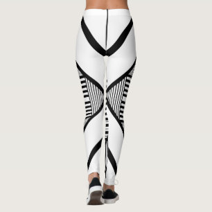 Dreiecksstreifen 2 in Schwarz und Weiß Leggings