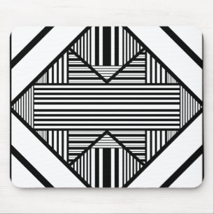 Dreiecksstreifen 2 in Schwarz und Weiß Mousepad
